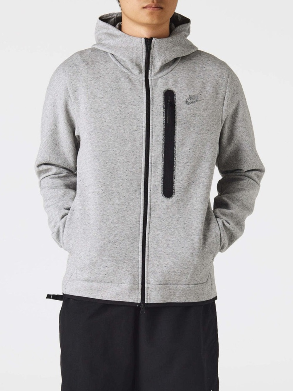 Nike Sportswear Tech Fleece Heather Grey Hoodie Jacket Men Size L DR9150-032
